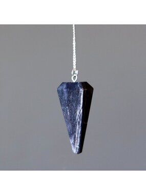 Midnight Blue Aventurine Pendulum Divination Dowsing Point Crystal Healing Tool